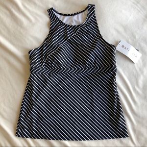 Athleta Offshore Tankini Top B&W Striped